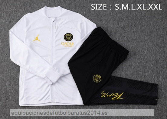 Nuevo Conjunto Completo Ropa Deportiva Con Cremallera Larga Niños Paris Saint Germain 23/24 Blanco Negro Baratas